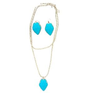 Turquoise Kendra Scott Corley Necklace and earrings
